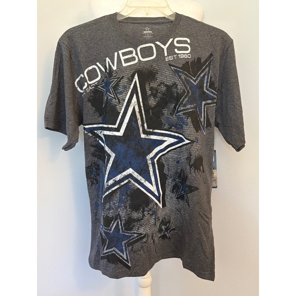 NFL Dallas Cowboys Graphic T-Shirt Mens Medium Charcoal Grey NWT